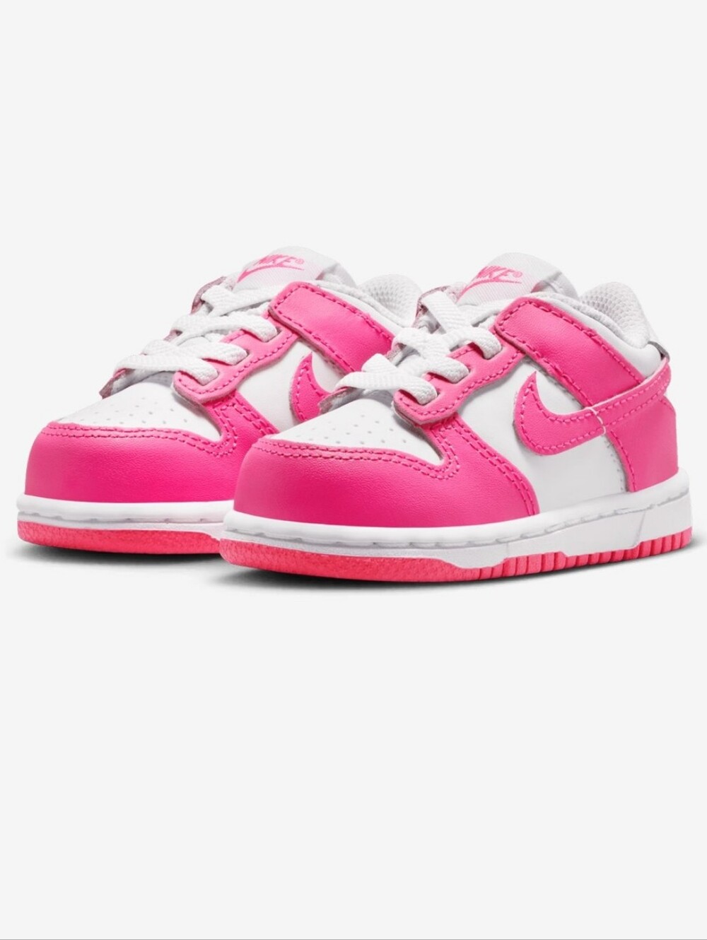 Nike Girl's Pink and White Low-Top Sneakers, Size 10C